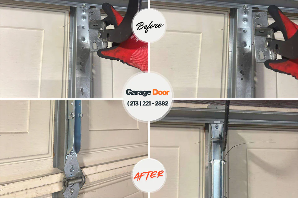 Before and after: garage door repair Hickam Housing, HI